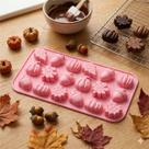 Molde Silicone 18 Cavidades Chocolate Outono Abóboras Folhas