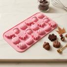 Molde Silicone 18 Cavidades Chocolate Outono Abóboras Folhas