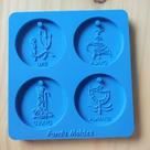 Molde Silicone Para Resina - Religioso 4 Cavidades - Orixás EXU, OXALÁ, OMULU E IEMANJÁ