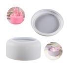 Molde Silicone Pote Baixo C/ Tampa Liso Gesso Vela Resina