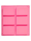 Molde Silicone Retangular 6 Cavidades p Sabonete Artesanal (23,5 x 21,2cm)