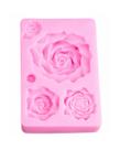 Molde Silicone Rosas Flor Pasta Americana Biscuit Artesanato Resina