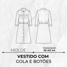 Molde Vestido com Gola e Botões by Wania Machado