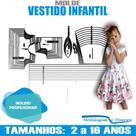 Molde Vestido Rodado Infantil, Modelagem&Diversos, Tamanhos 2 A 16 anos