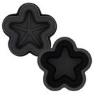 Moldes de bolo de mousse de silicone em forma de flor para assar, pretos