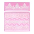 Moldes de fondant de silicone FYZ Brothers Embossing Lace, conjunto de 2