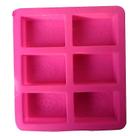 Moldes de panelas de bolo 6 cavidades flor em relevo padrão retângulo molde de sabão de silicone