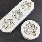 Moldes de panelas de bolo novo molde de gesso de aromaterapia em forma de flor de peônia grande 2 conjuntos