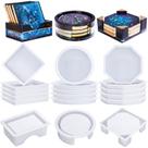 Moldes de resina Coaster LET'S RESIN 18 peças de silicone com suportes