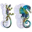 Moldes de resina Voaesdk Gecko Seahorse Silicone 3D Animal 2 peças