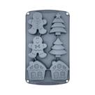 Moldes De Silicone 3D De Natal Para Resina, Doces, Homem De Gengibre E Árvore De Natal, Com 6