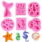 Moldes de silicone inspirados no oceano para chocolate, fondant e panificação