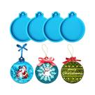 Moldes De Silicone Para Resina De Natal, 4 Peças, Formato Redondo, Para Pingentes E Ornamentos,