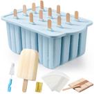 Moldes para picolé MEETRUE 12 de silicone de fácil liberação, sem BPA