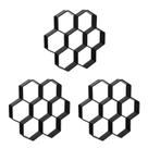 Moldes para piso intertravado HANABASS hexagonais de plástico 29 x 28 x 4 cm, 3 peças