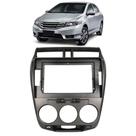 Moldura 2 Din 10" Polegadas Honda City 2008 a 2014 Ar Analógico