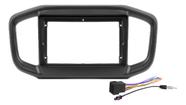 Moldura 2 Din 9 Pol Novum Fiat Strada 2021 2022 Chicote Antena Preto