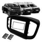 Moldura 2 Din Chinês Japonês Fiat Strada 2021 Fiat Fiorino Peugeot Partner Rapid 2022 Preta -Fiamon