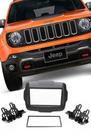 Moldura 2 Din Fiamon Jeep Renegade 2015 em diante Preta
