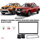 Moldura 2 Din Fiamon Renault Duster e Renault Oroch 2018 à 2021 Black Piano