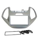 Moldura 2 Din Ford Ka / Ka+ 2014, 2015, 2016, 2017 - Prata