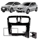 Moldura 2 Din Sandero e Logan 2015 à 2024 Preta Painel Central Multimidia Mp5 Som Expex Epx 481