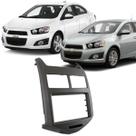 Moldura 2 Din Sonic Hatch Sedan 2012 à 2015 Cinza Grafite Painel Central Multimidia Expex Epx 120