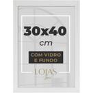 Moldura 30x40cm Vidro Certificado Diploma Fotografia - Branco