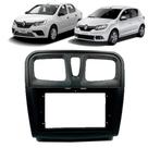 Moldura 9" renault logan 13 a 19 sandero 15 a 19 preto fosco