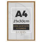 Moldura A4 21x30cm com Acetato Certificado Impressão Fotografia - Marrom