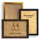 Moldura A4 Certificado Com Vidro 30x21 Foto Luxo 3 Cores Moldura A4 Certificado Com Vidro 30x21 Foto Luxo 3 Cores
