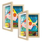 Moldura artística infantil AFEION, pacote com 2 unidades, substituível de 20 x 26 cm com dois tapetes de madeira