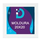 Moldura Branca 20x20 Com Fundo Em Eucatex Para Decoração e Arte Artesanal