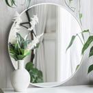 Moldura de alumínio Mirror Sunniry White redonda de 60 cm de diâmetro