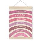 Moldura de cabide de pôster de decoração de parede HRQKO Pink I Am Kind Smart Moldura de cabide de pôster de decoração de parede HRQKO Pink I Am Kind Smart