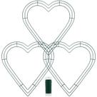 Moldura de Coroa Ruisita em Formato de Coração (35,6cm) - Verde Metálico - Pacote com 3