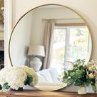 Moldura de liga de alumínio Mirror Winnker Gold Round de 60 cm