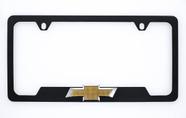 Moldura de matrícula Chevrolet Metal Black com gravata borboleta 3D