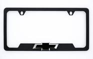 Moldura de matrícula Chevrolet Metal Black com gravata borboleta 3D