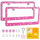 Moldura de matrícula FIISFIIS Bling Stainless Steel x2 Pink