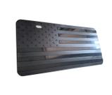 Moldura de matrícula Hycoed gravada com bandeira negra americana em relevo