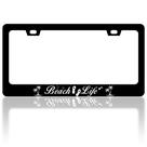 Moldura de matrícula RTINRAN Beach Life em aço inoxidável 30x15cm