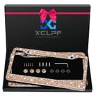 Moldura de matrícula XCLPF Sparkly Stainless Steel Bling Moldura de matrícula XCLPF Sparkly Stainless Steel Bling