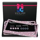 Moldura de matrícula XCLPF Stainless Steel Bling Pink