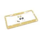 Moldura de matrícula YALOK Bling Rhinestone em aço inoxidável