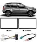 Moldura De Painel 2 Din + Chicote de Ligação + Chicote Adaptador de Antena Renault Duster Expression Authentique PCD 2016 2017 2018 2019 2020