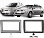 Moldura De Painel 2 Din Renault Megane e Megane Grand Tour 2007 2008 2009 2010 2011 2012 Para Cd Dvd 2 Dins - PRATA ou BLACK PIANO