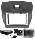 Moldura de Painel 2 Din S10 Trailblazer 2012 2013 2014 2015 S-10 + Interface Comando de Volante - Cinza
