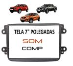 Moldura do Painel Renault Kwid Captur Duster Logan Sandero 2 Din Japonês e Chinês Tela 7 Grafite Moldura do Painel Renault Kwid Captur Duster Logan Sandero 2 Din Japonês e Chinês Tela 7 Grafite