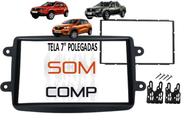 Moldura do Painel Renault Kwid Captur Duster Logan Sandero 2 Din Japonês e Chinês Tela 7 Preto Moldura do Painel Renault Kwid Captur Duster Logan Sandero 2 Din Japonês e Chinês Tela 7 Preto